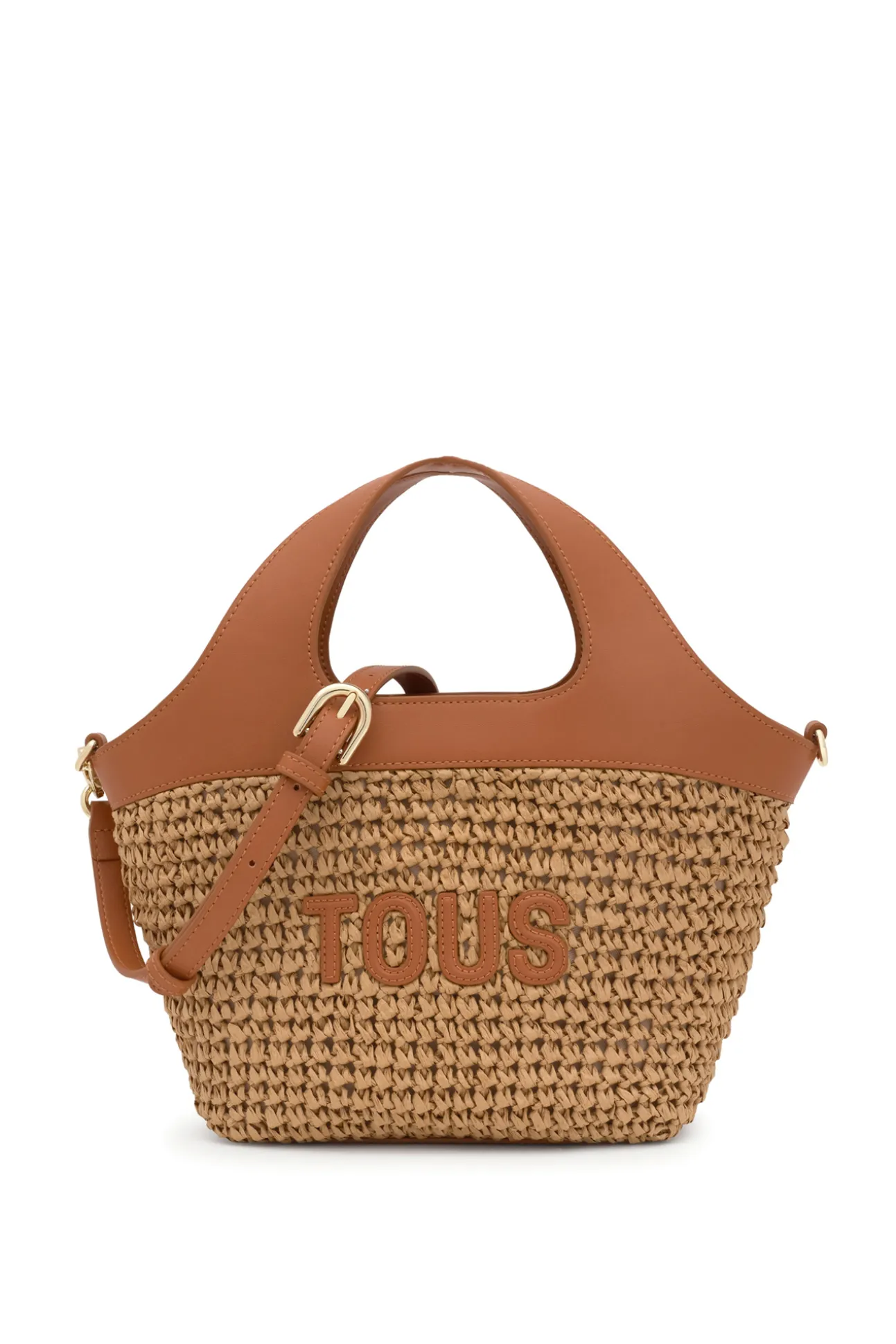 Capazo mediano camel TOUS Lirio Rafia