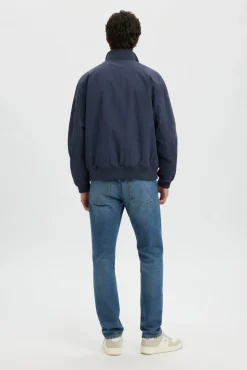 Cazadora bomber de hombre lisa con cremallera