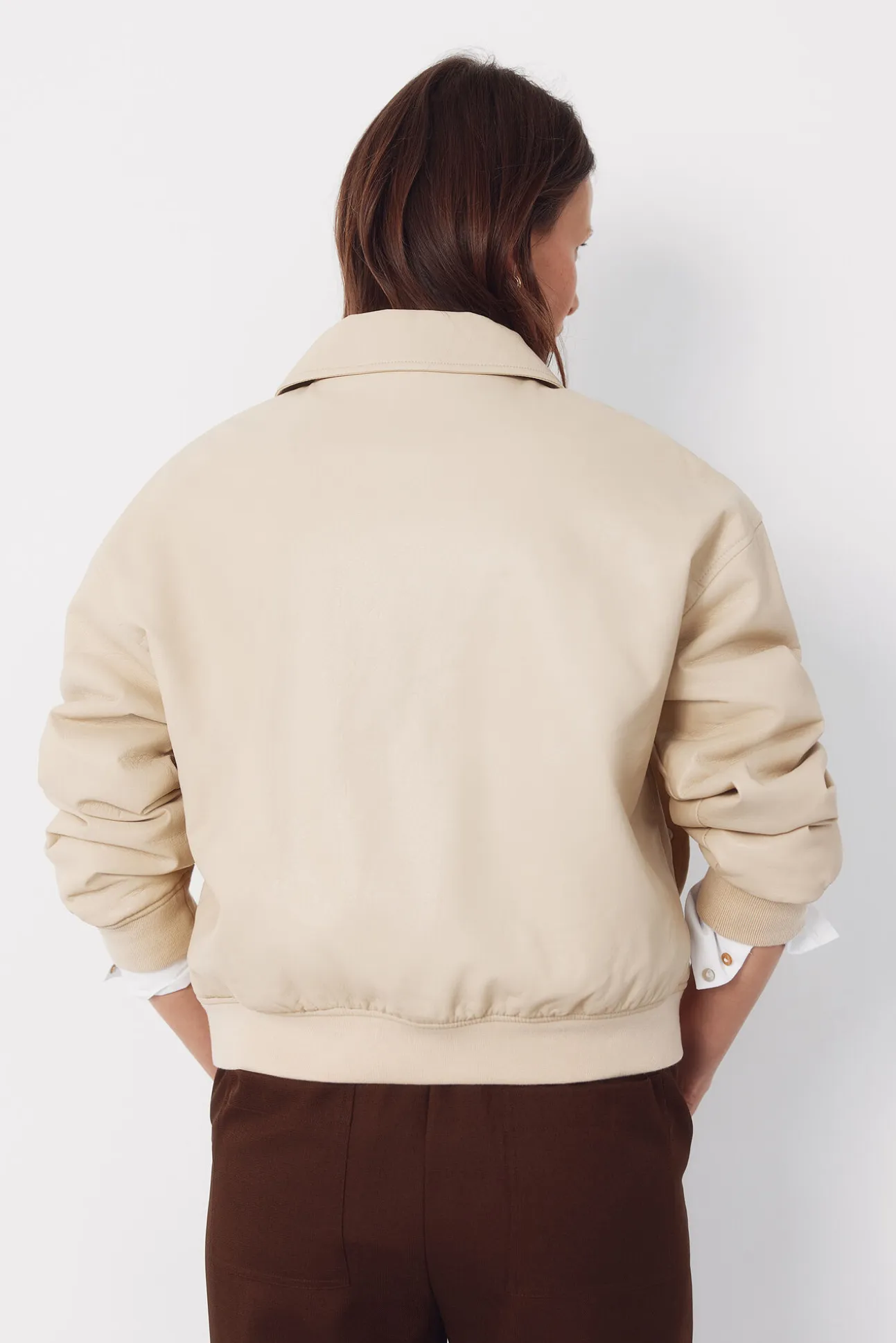Chaqueta bomber efecto piel