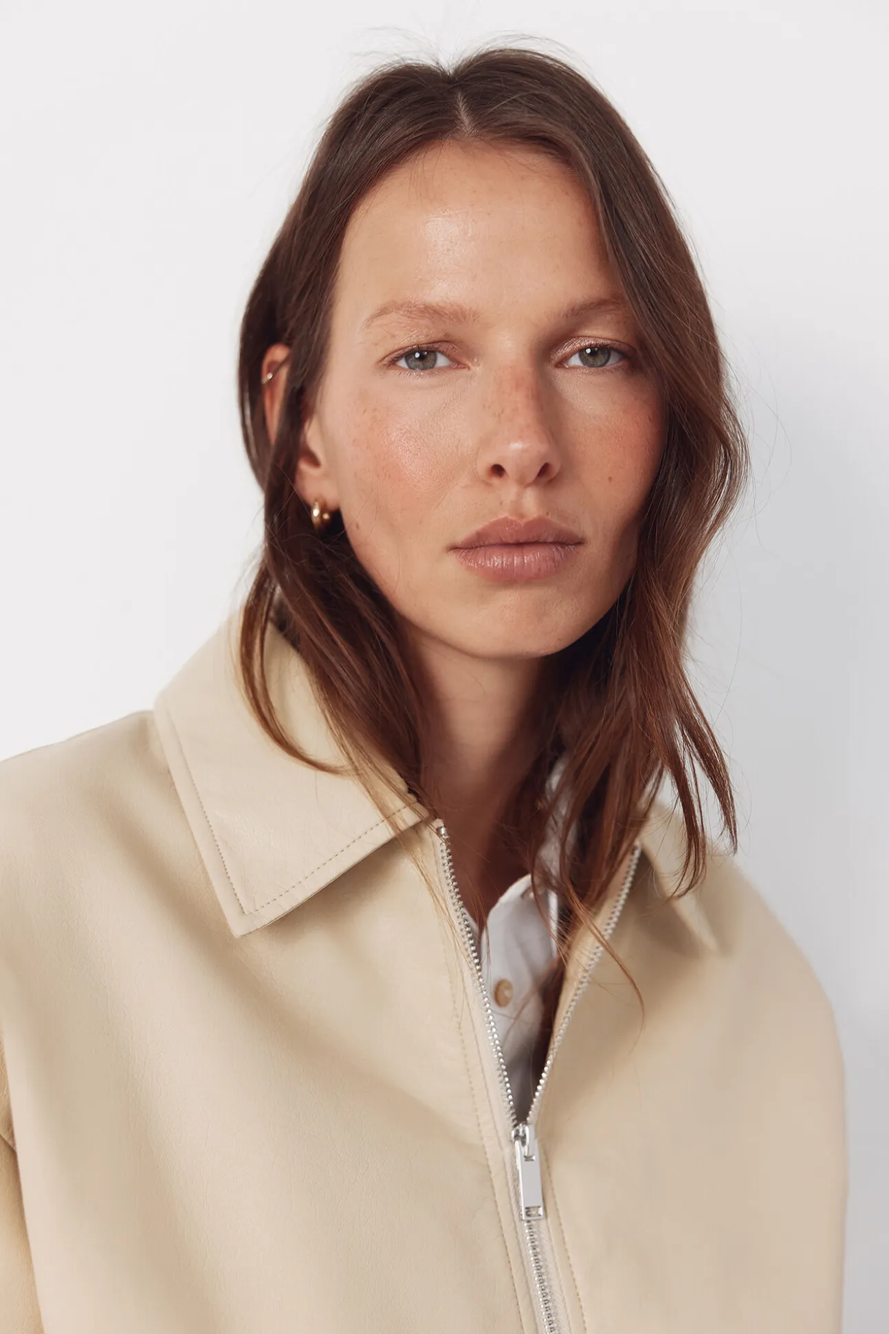 Chaqueta bomber efecto piel