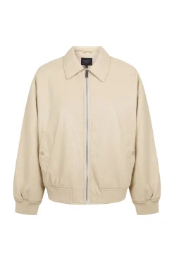 Chaqueta bomber efecto piel