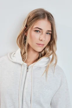 Chaqueta capucha viscosa suave gris