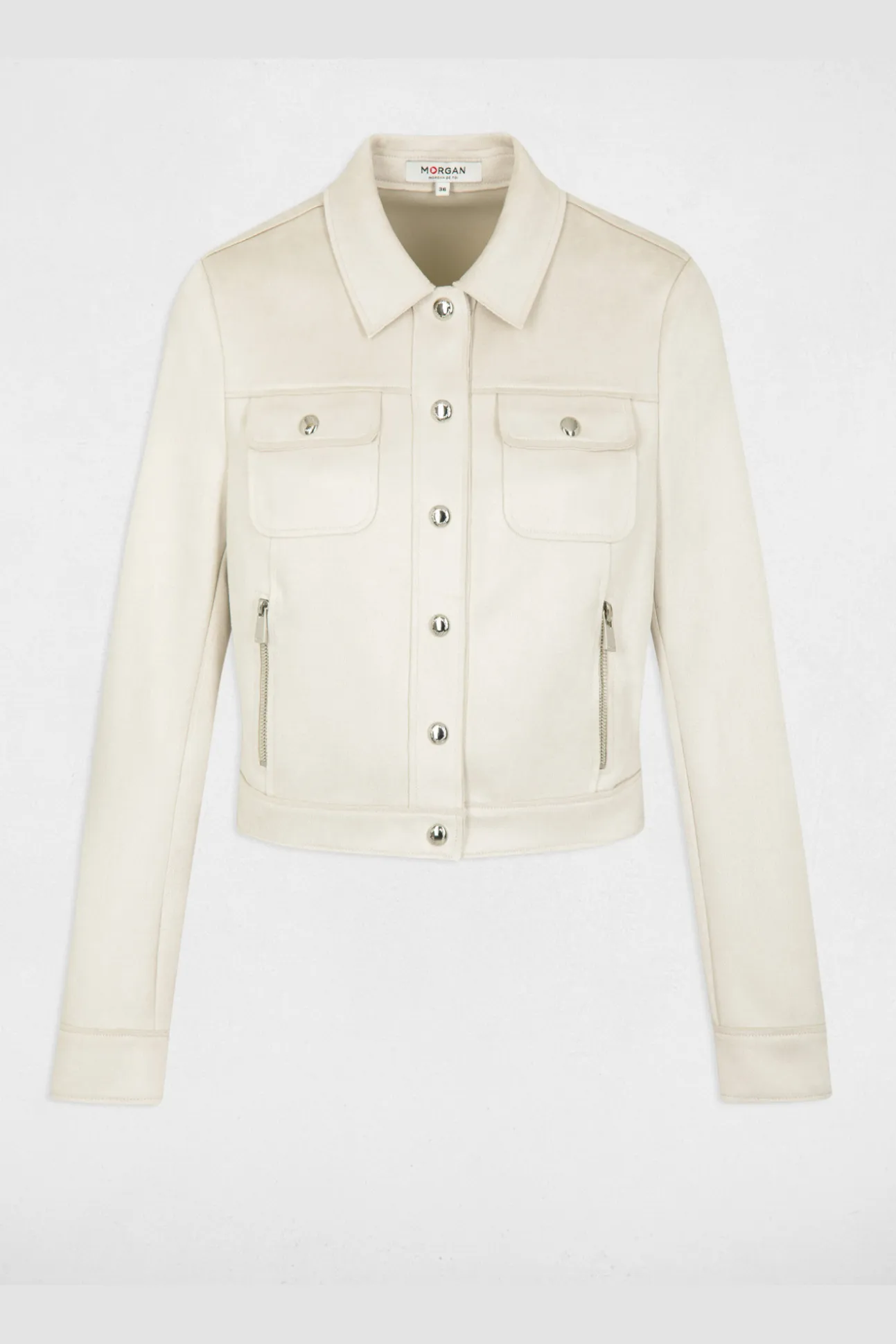 Chaqueta de antelina con botones