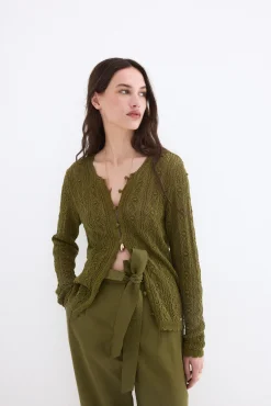 Chaqueta fantasía calada con terminaciones en crochet