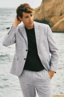 Chaqueta lino con solapa