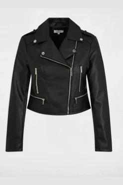 Chaqueta recta cuello con muescas