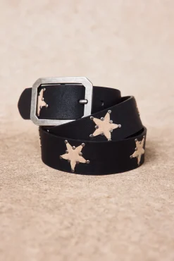 Cinturón piel estrellas