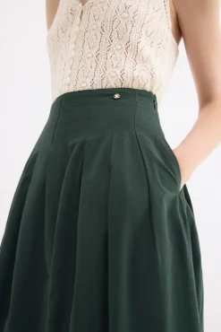 Falda algodón bordados