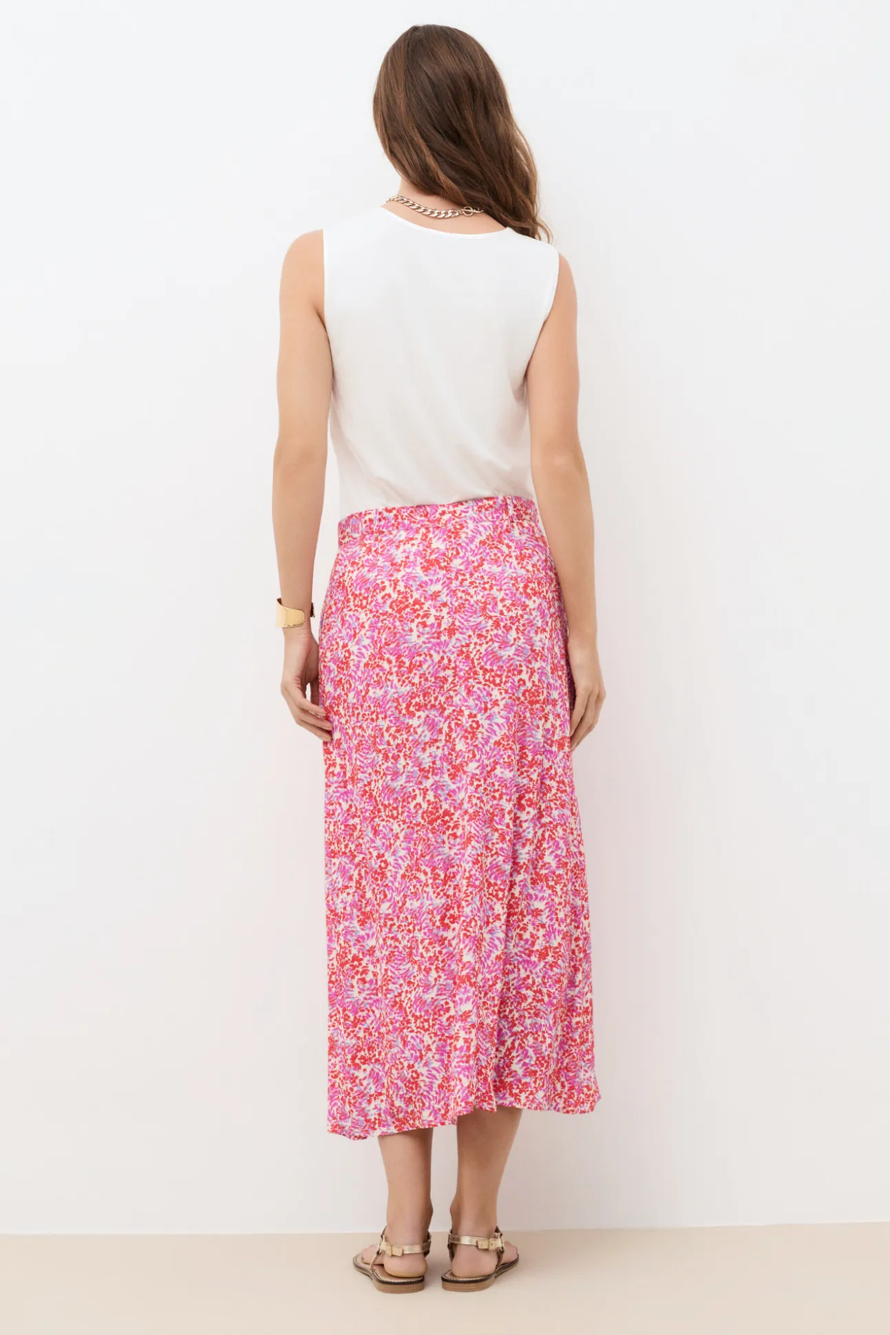 Falda larga estampada