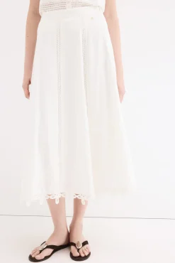 Falda midi detalle crochet
