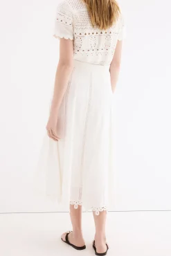 Falda midi detalle crochet