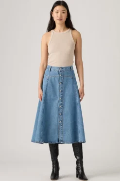 Falda vaquera midi