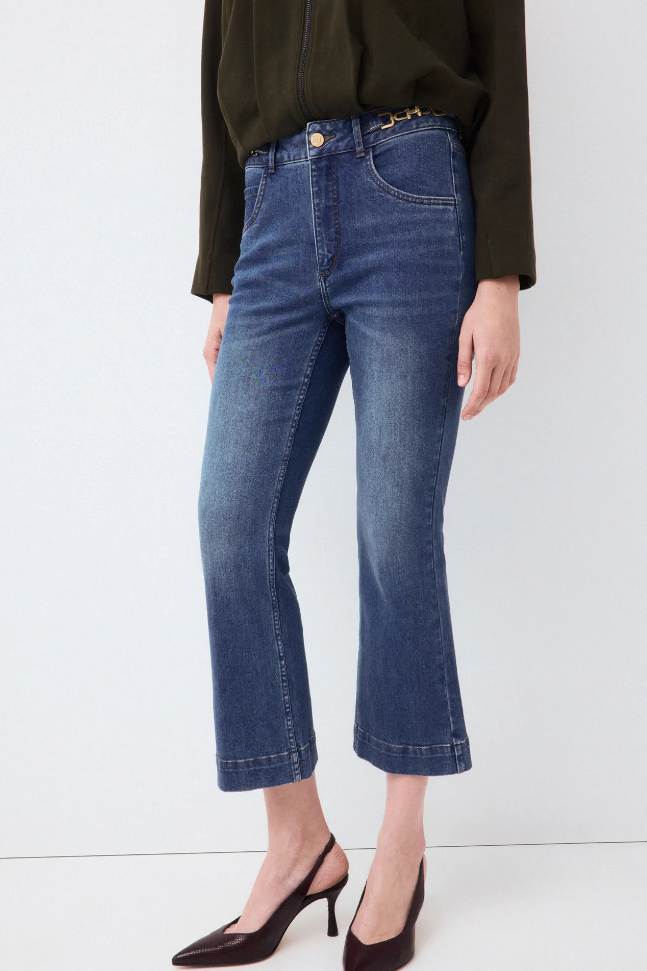 Jeans flare cropped