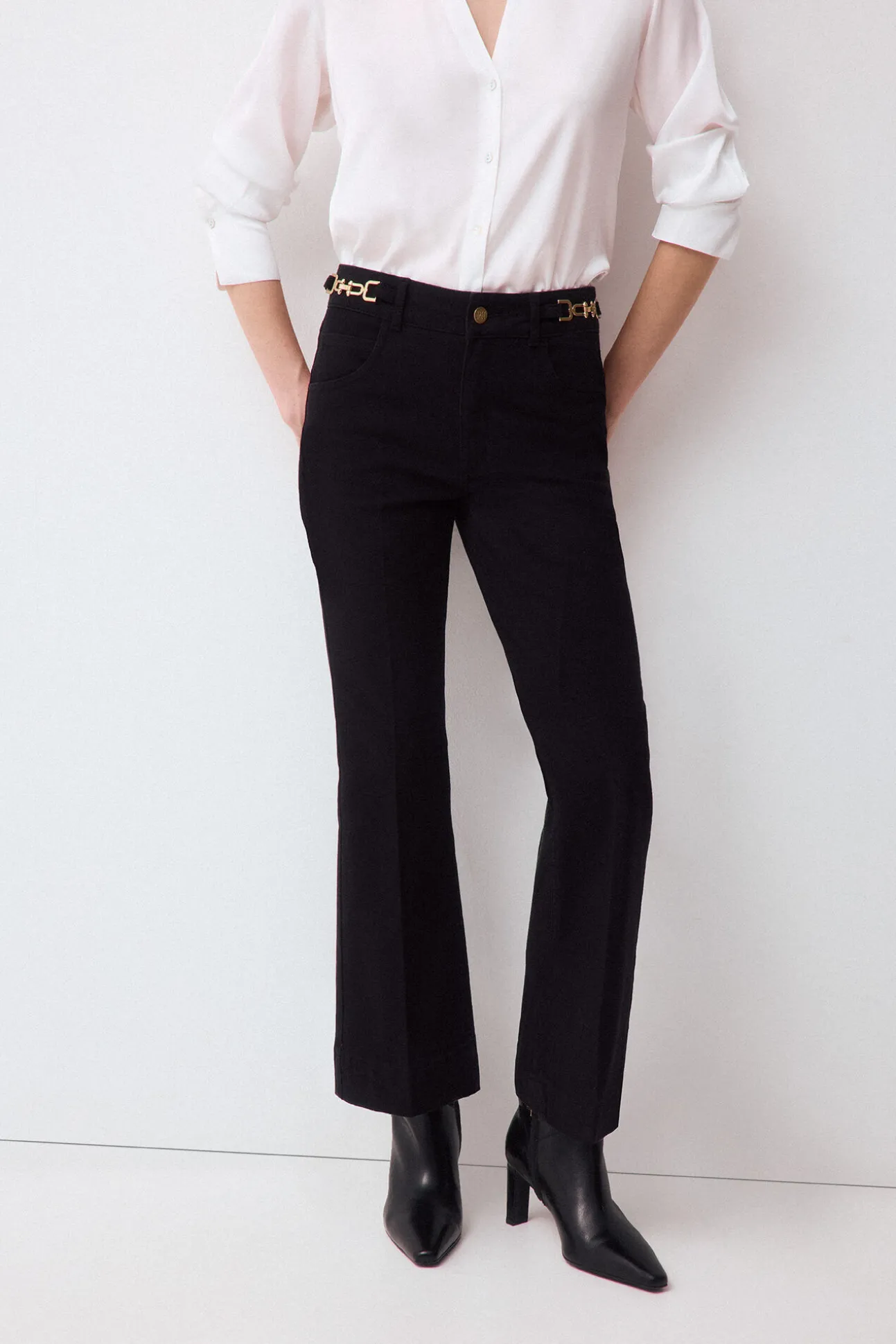 Jeans flare cropped