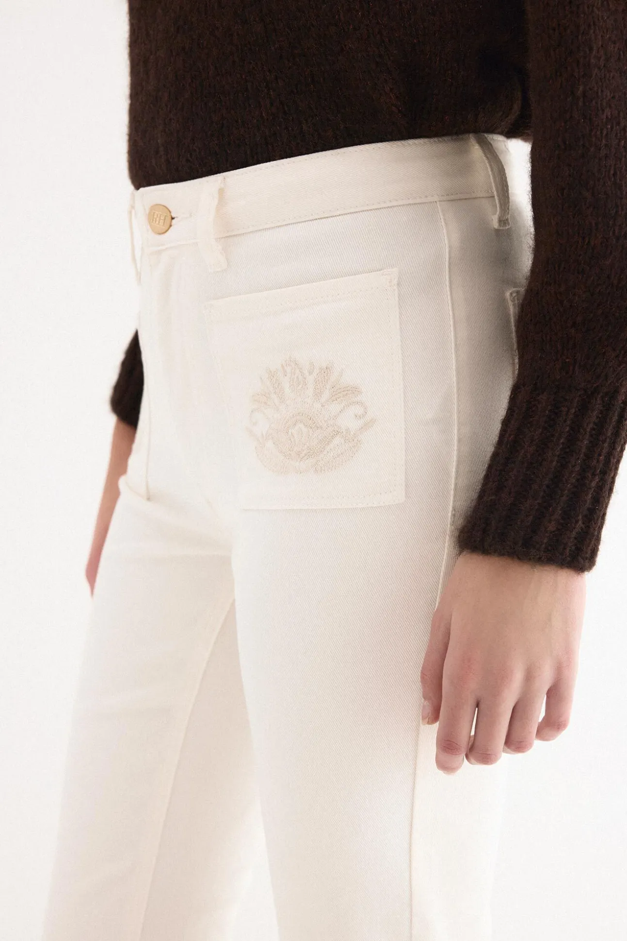 Jeans flare cropped