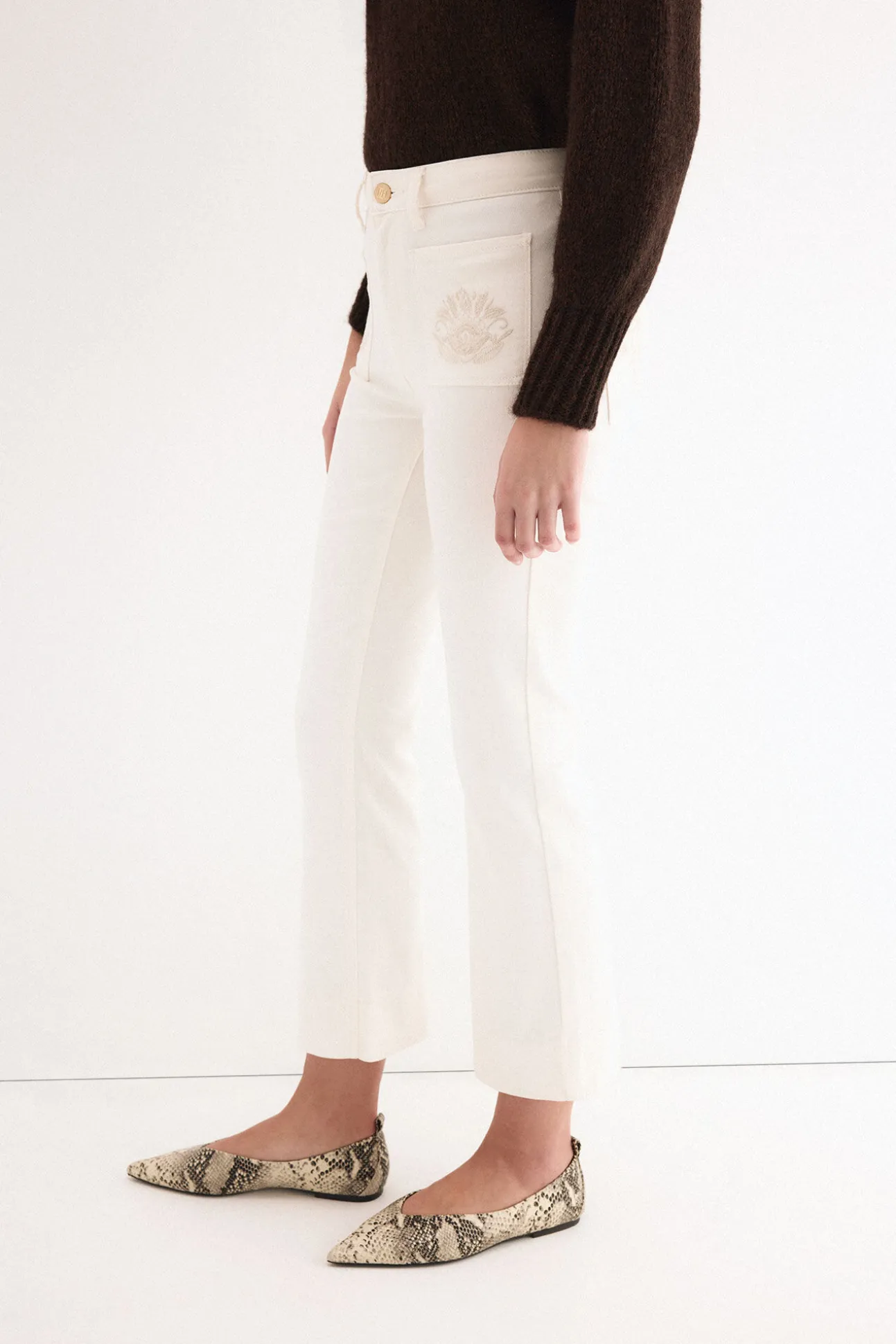 Jeans flare cropped