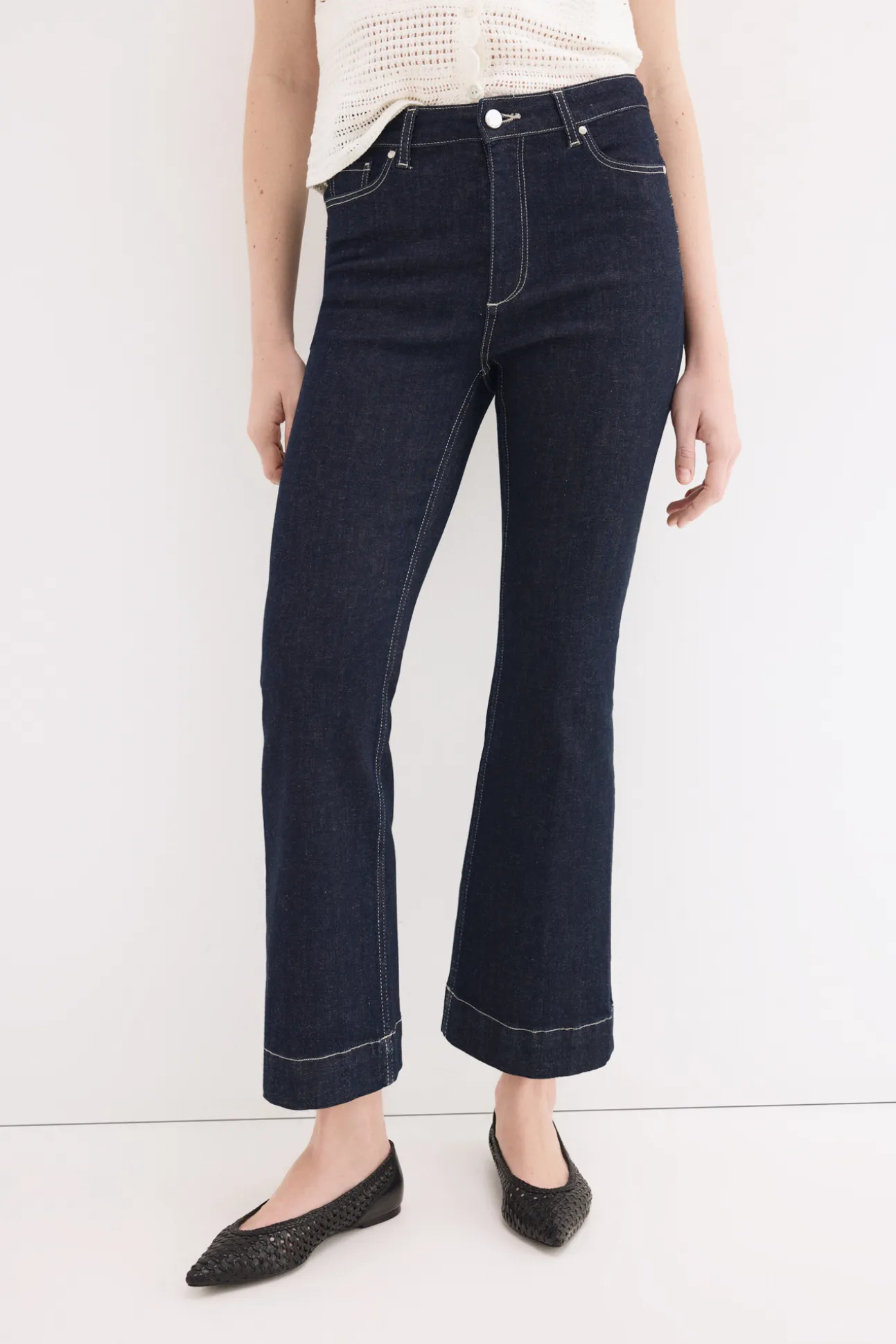 Jeans push up flare cropped