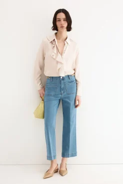 Jeans stove pipe cropped