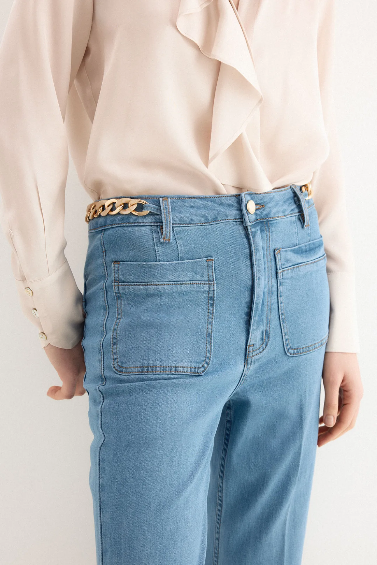 Jeans stove pipe cropped