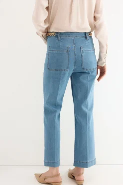Jeans stove pipe cropped