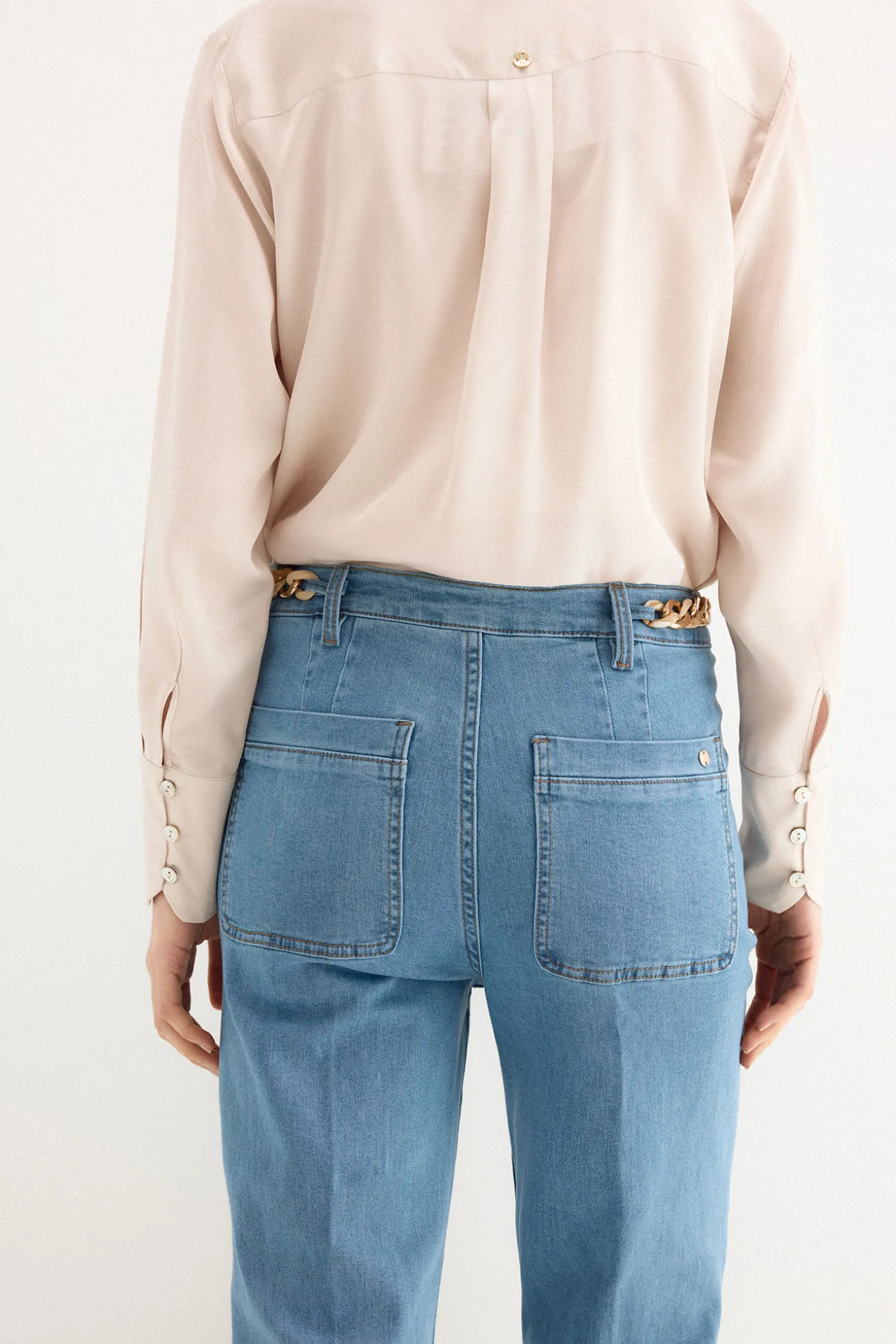 Jeans stove pipe cropped