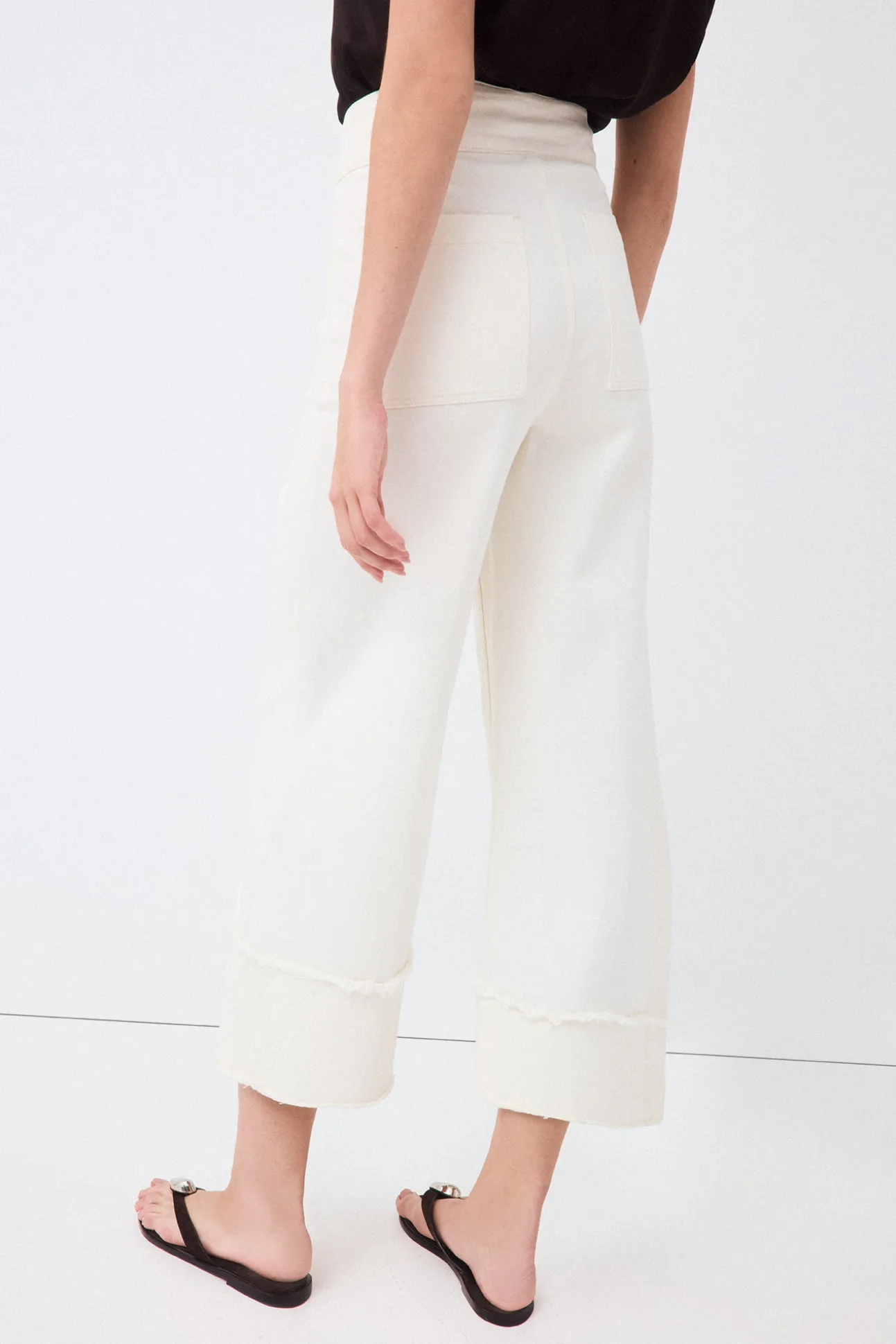 Jeans wide flare capri