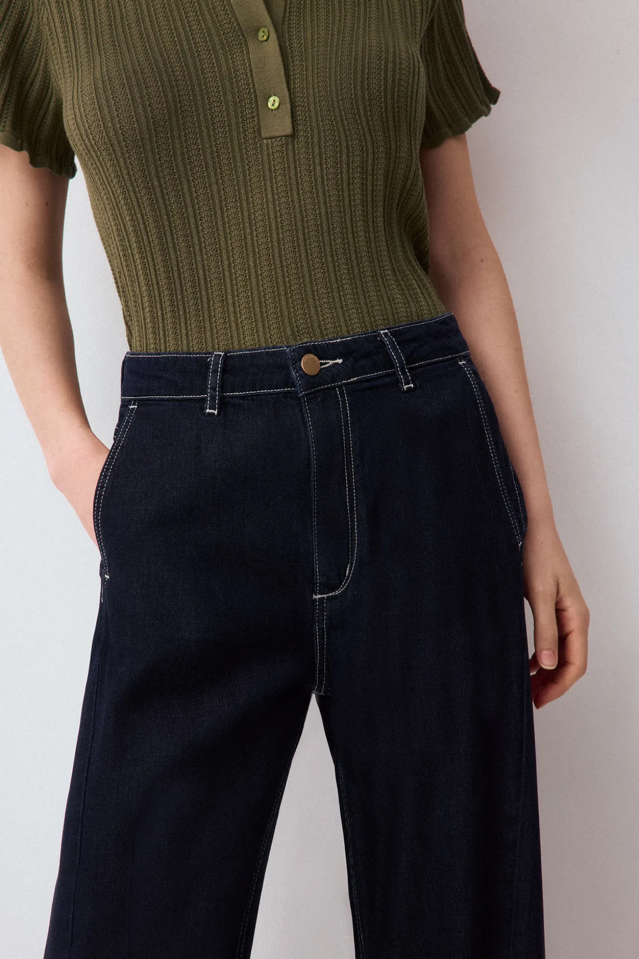 Jeans wide leg arch