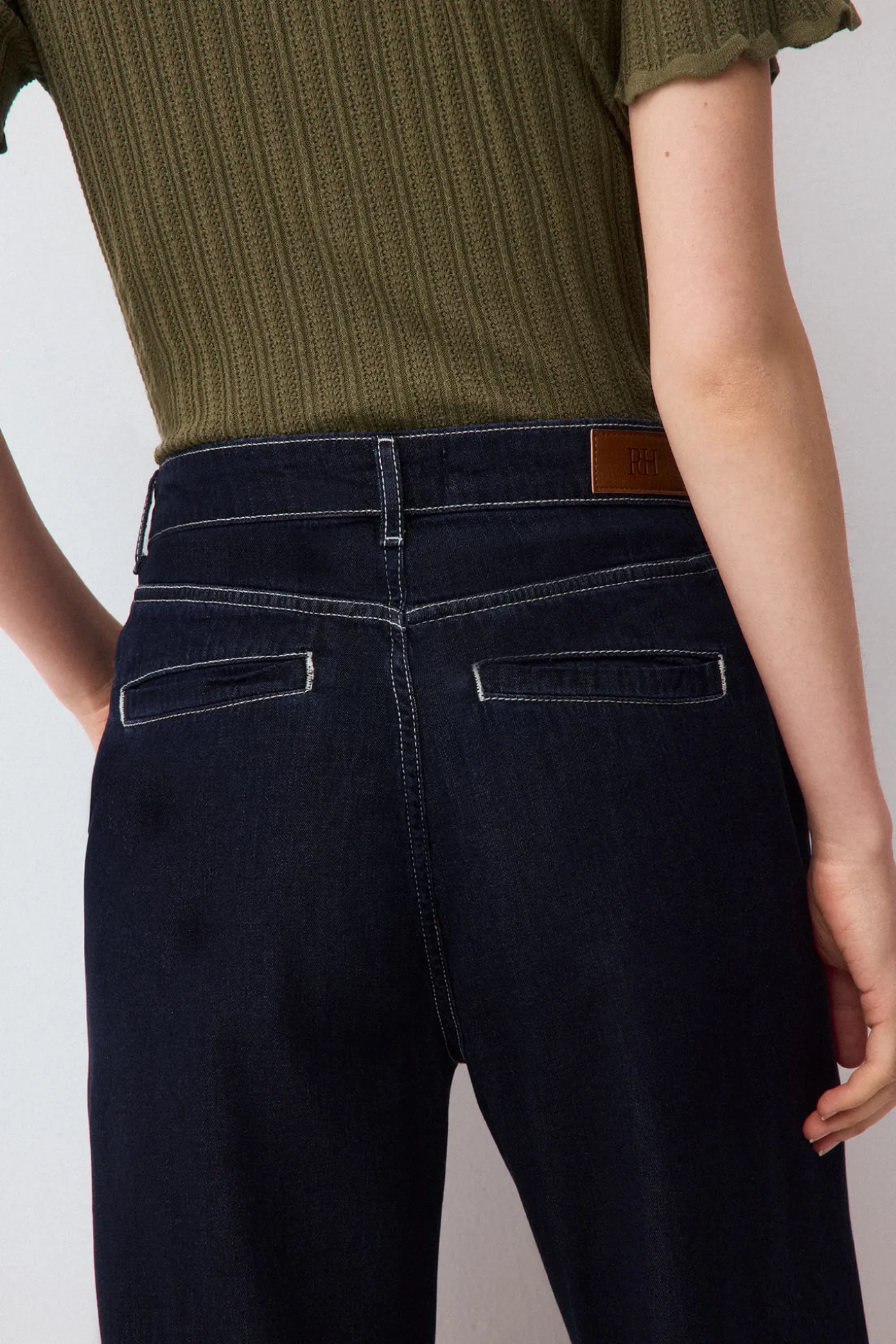 Jeans wide leg arch