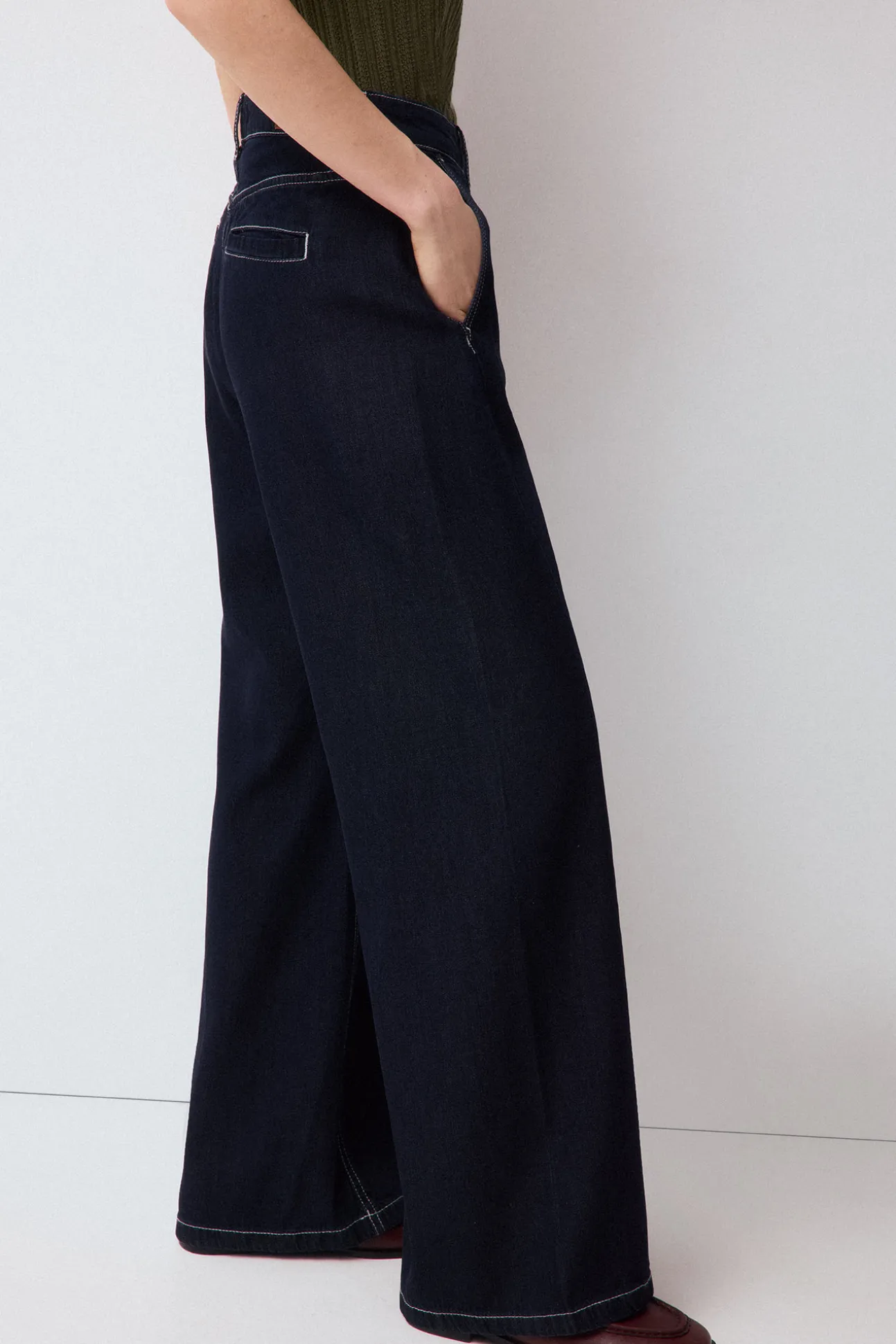 Jeans wide leg arch