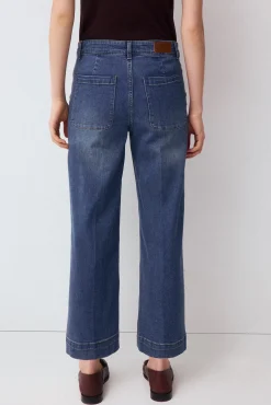 Jeans wide leg capri
