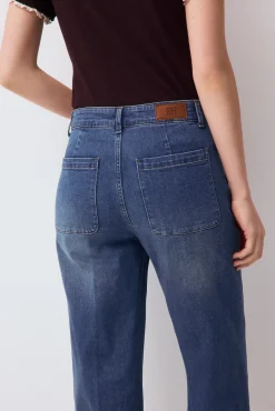Jeans wide leg capri