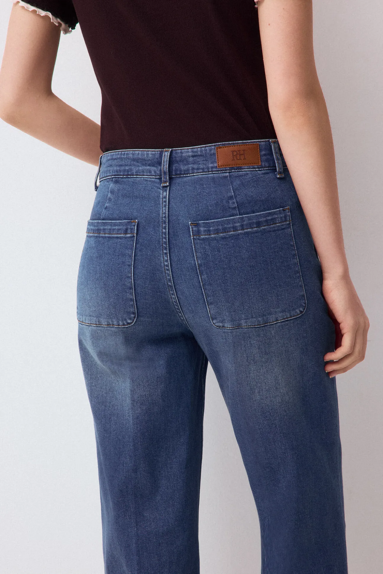 Jeans wide leg capri
