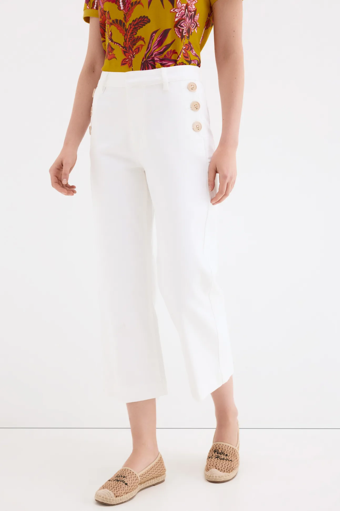 Jeans wide leg capri