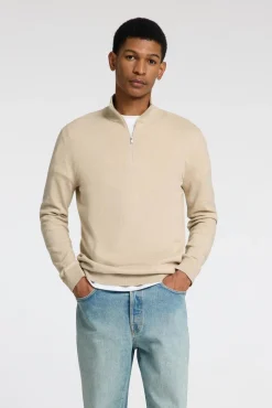 Jersey de punto con media cremallera 100% algodón