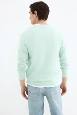 Jersey lino cuello pico fino