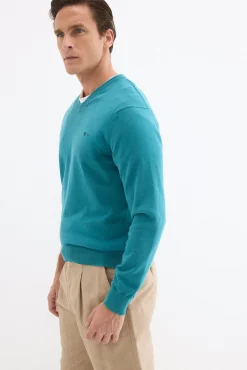 Jersey punto algodón premium cuello pico