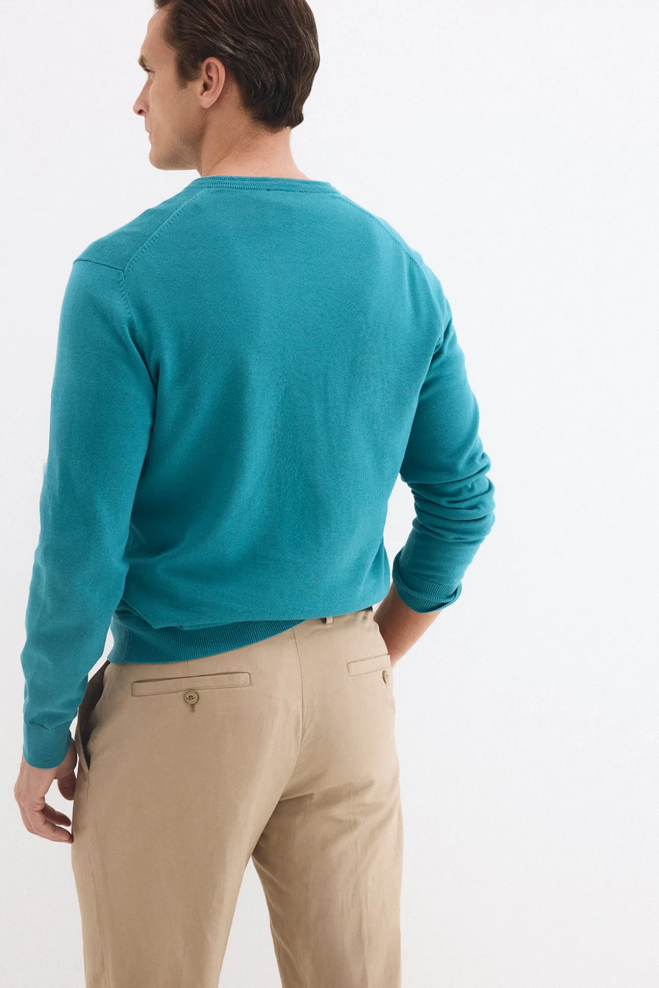 Jersey punto algodón premium cuello pico