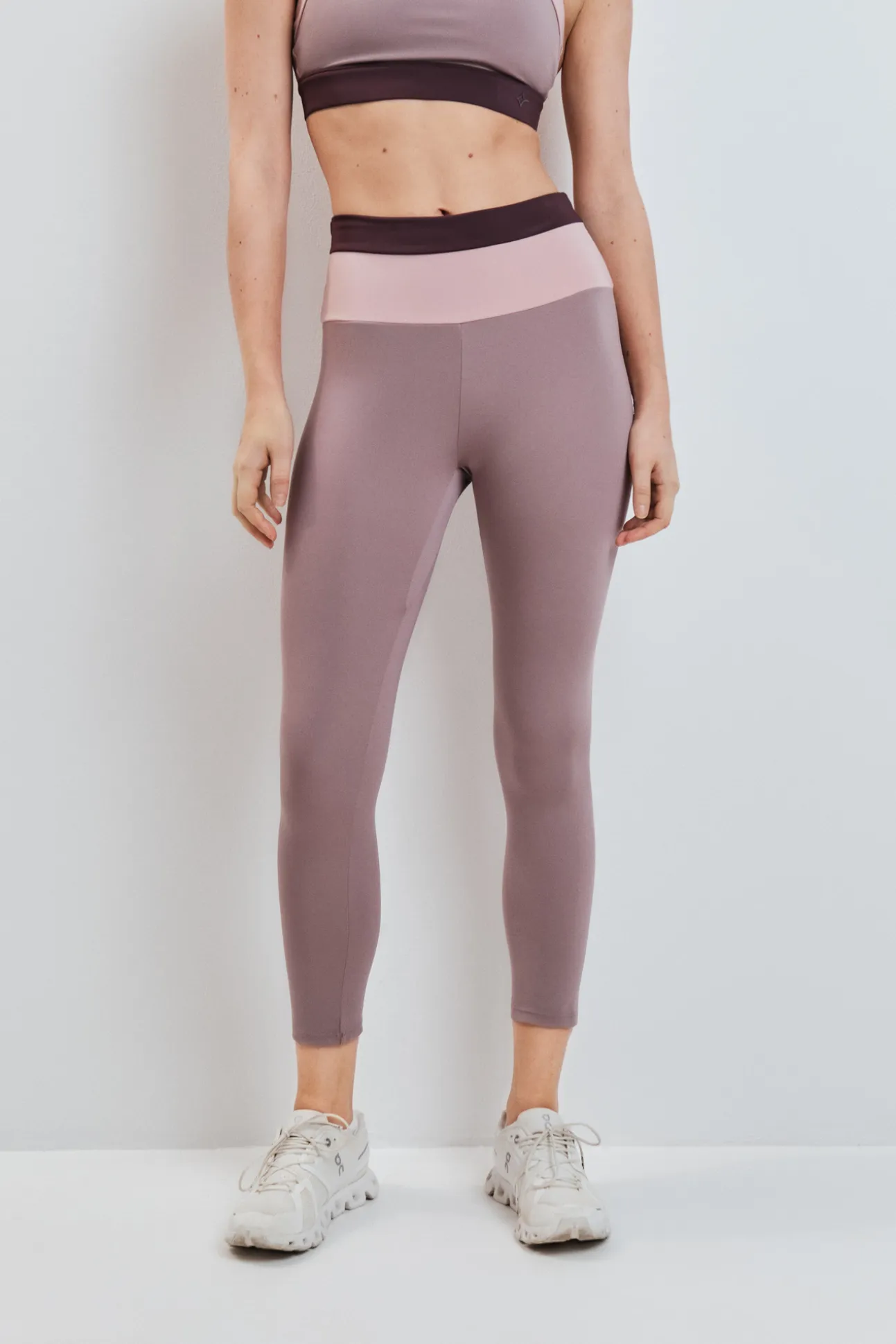 Leggings crop 4D STRETCH color block rosa