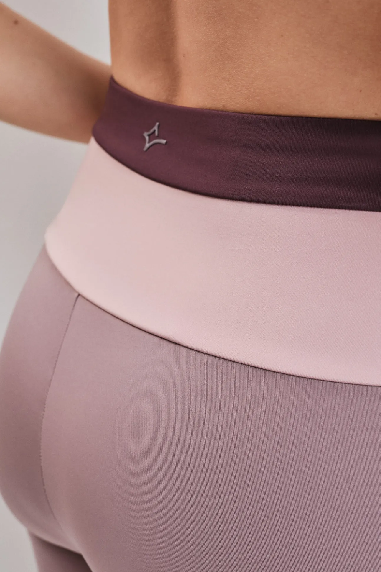 Leggings crop 4D STRETCH color block rosa