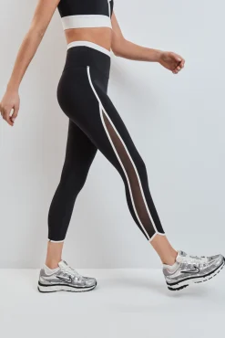 Leggings crop negro lateral transparencias 4D STRETCH