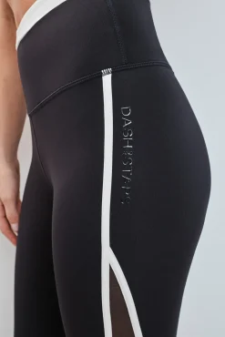 Leggings crop negro lateral transparencias 4D STRETCH