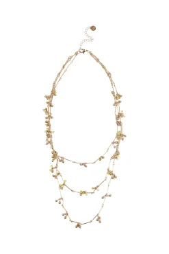 Leonor. Collar multitiras bañado en oro