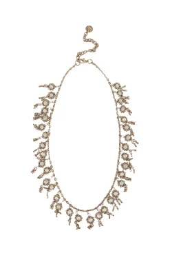 Lubna. Collar corto flores bañado en oro