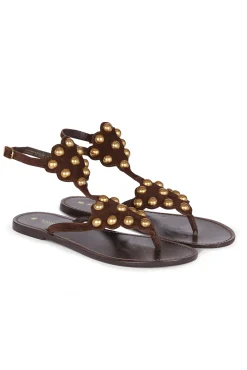 Maisa. Sandalias piel piezas metálicas