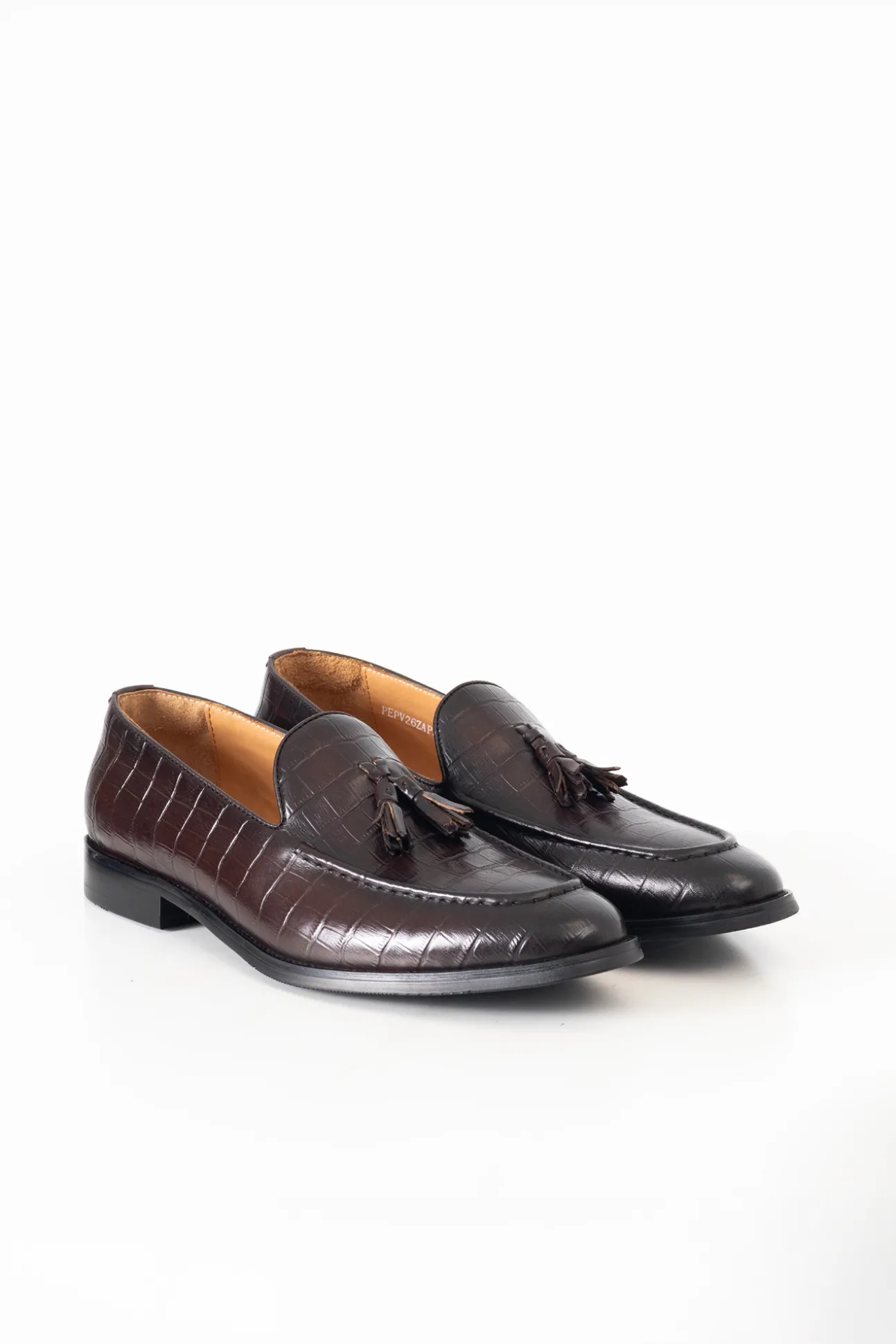 Mocasín piel borlas print