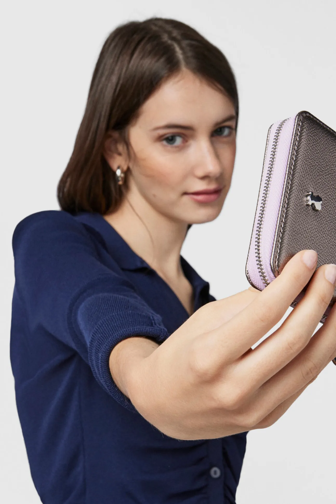 Monedero plateado New Dubai Saffiano
