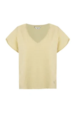 Monike. Camiseta maga corta escote pico
