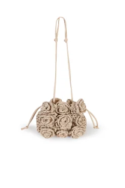 Nekane. Bolso fibras naturales con flores