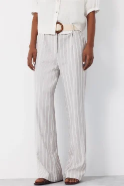 Pantalón ancho con lino
