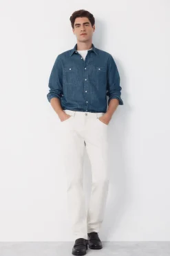 Pantalón 5 bolsillos color regular fit